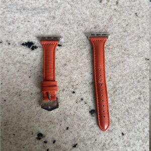 Orange Leather Apple Watch Band